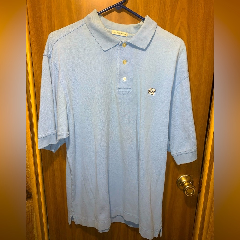Cutter And Buck Golf Polo Blue UNC Tar Heels Mens Size Medium